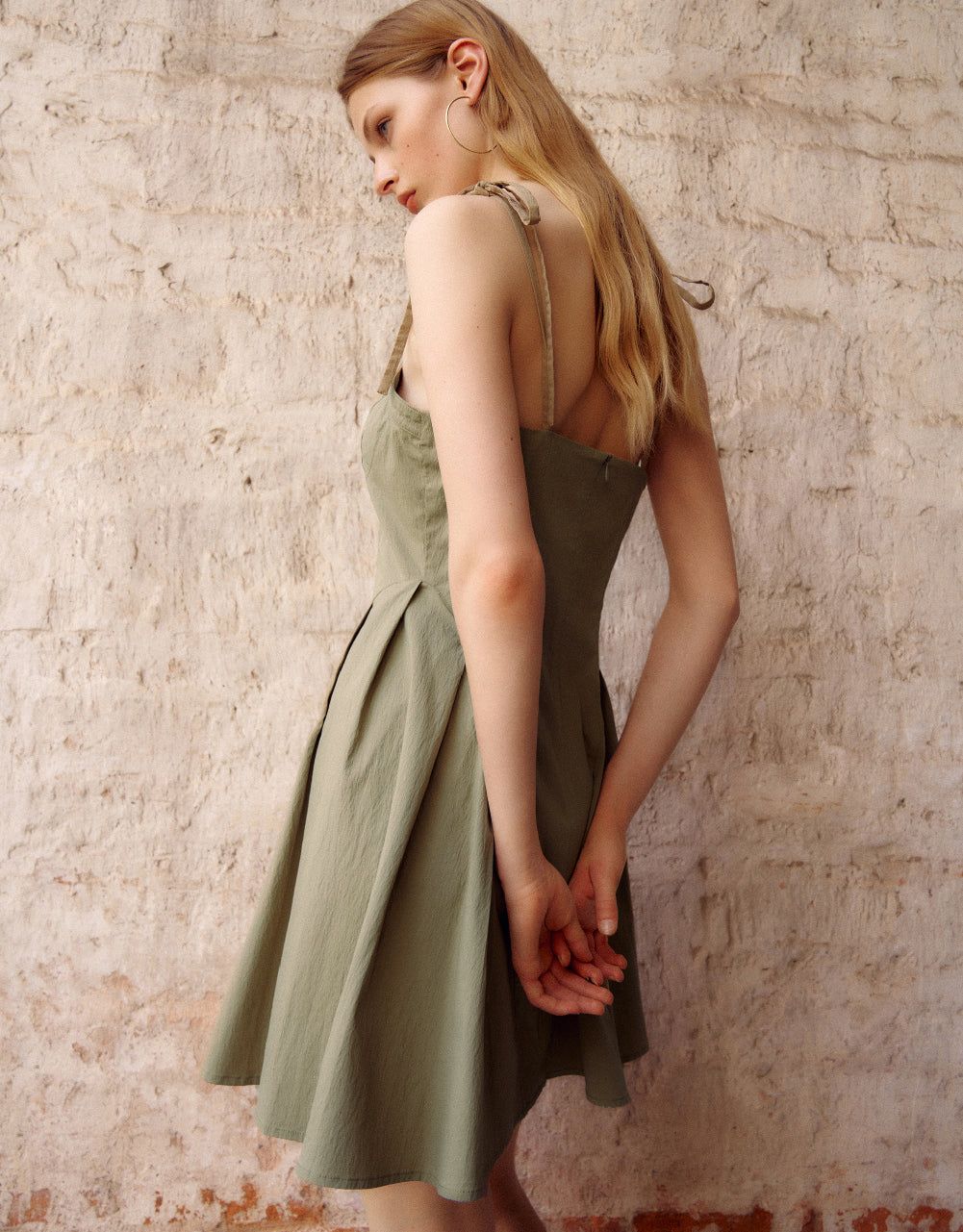 Lace Up Front Sleeveless Skater Dress sold by Urban Revivo product image thumbnail 5