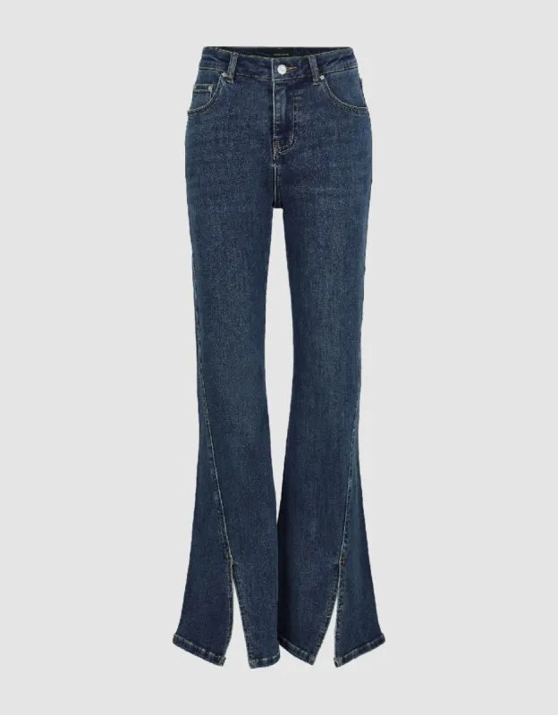 Split Hem Flare Jeans sold by Urban Revivo