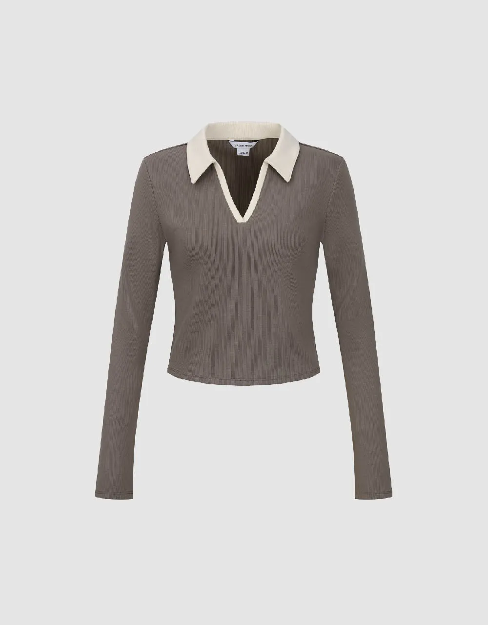 Skinny Knitted T-Shirt With Polo Collar sold by Urban Revivo product image thumbnail 2