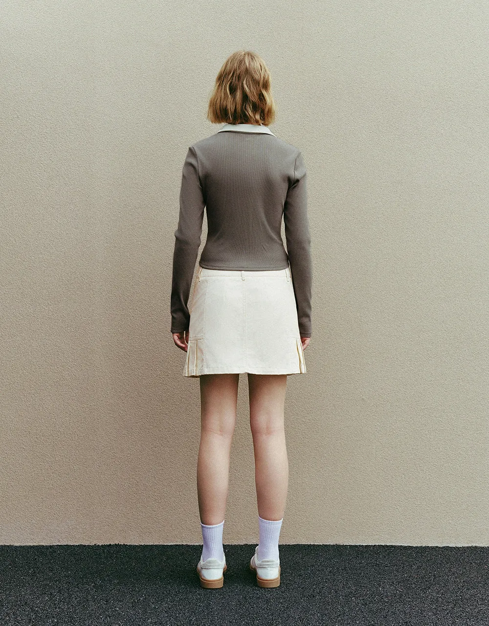 Skinny Knitted T-Shirt With Polo Collar sold by Urban Revivo product image thumbnail 5