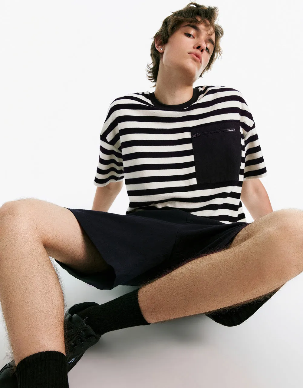 Striped Crew Neck T-Shirt sold by Urban Revivo product image thumbnail 3
