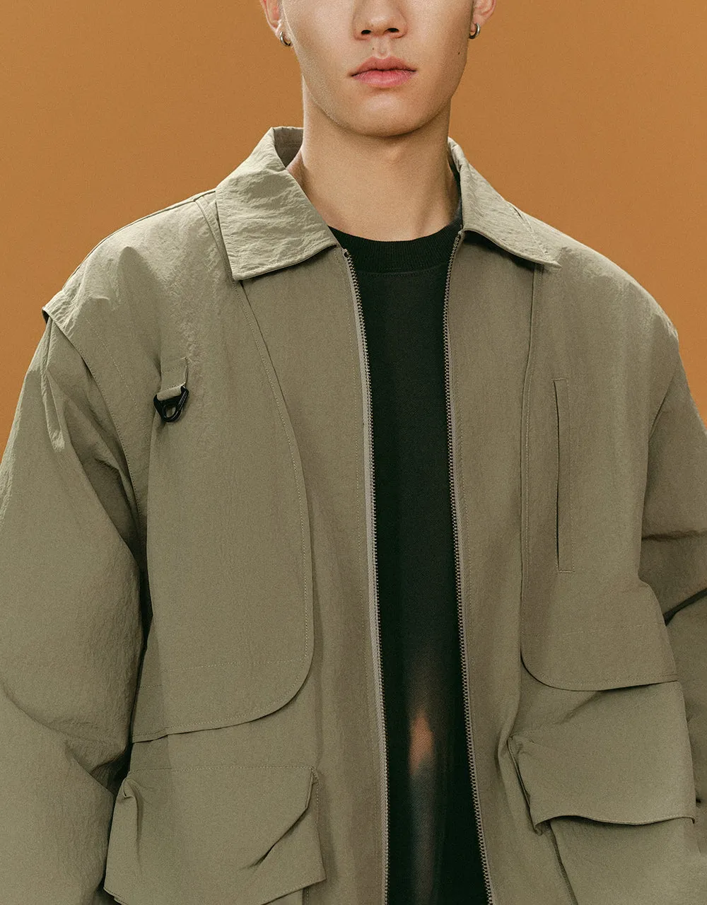 Zipper Front Straight Jacket sold by Urban Revivo product image thumbnail 4