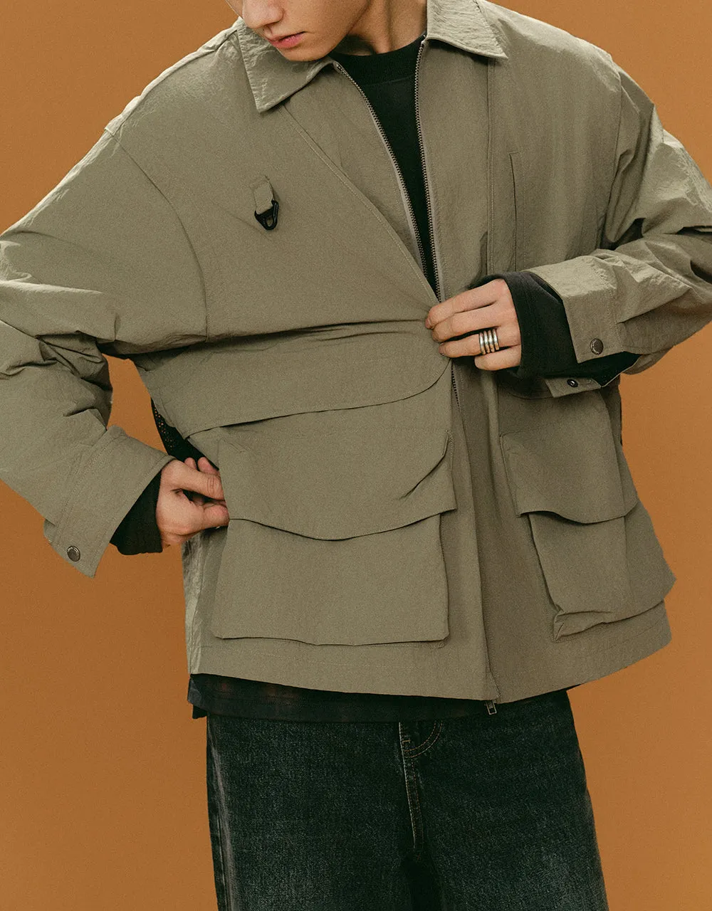 Zipper Front Straight Jacket sold by Urban Revivo product image thumbnail 3