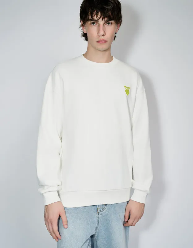 Cartoon Embossed Crew Neck Sweatshirt sold by Urban Revivo