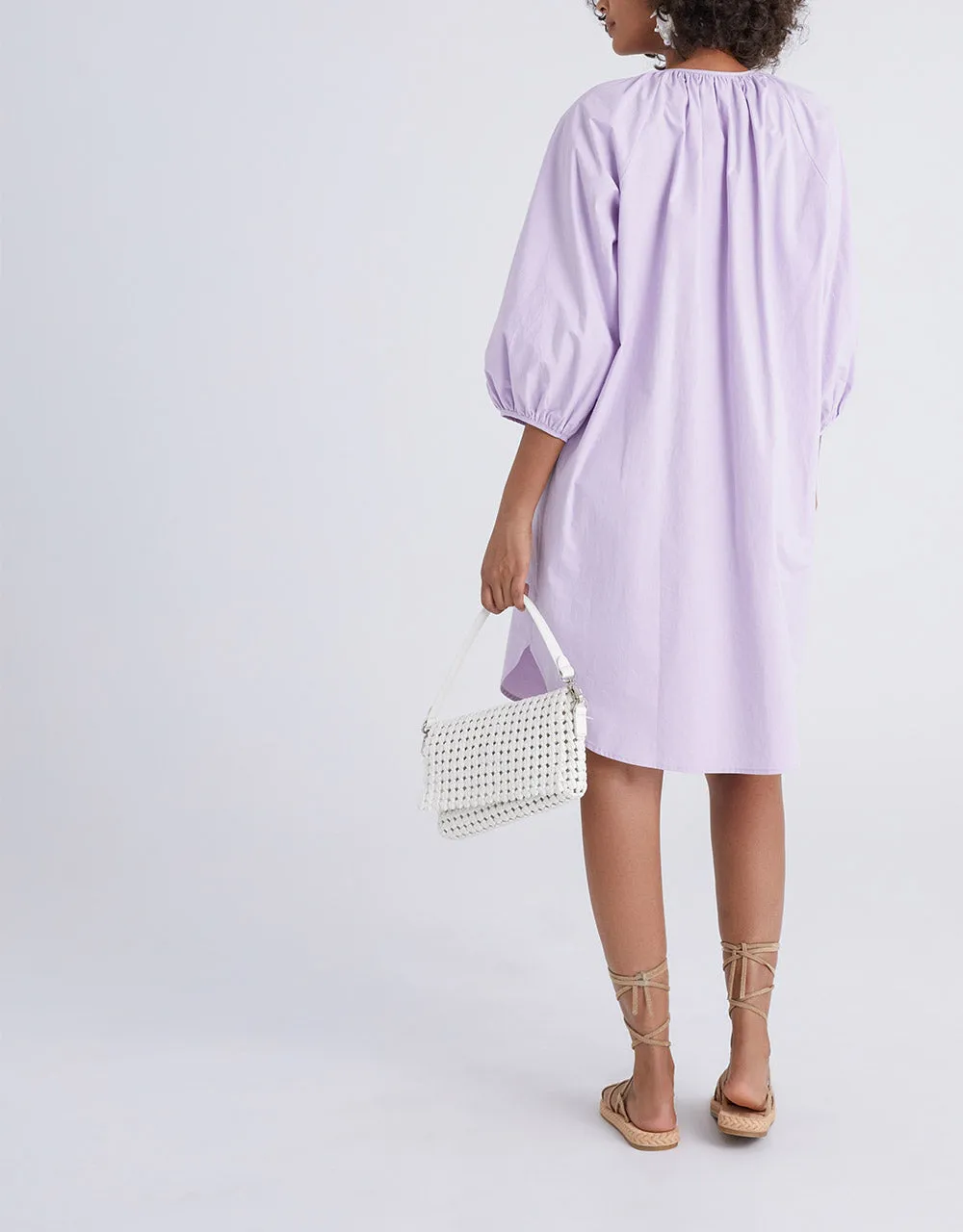 Knot Front Button Up Crew Neck Dress sold by Urban Revivo product image thumbnail 5