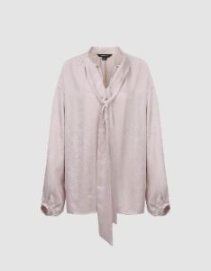 Straight V-Neck Overhead Shirt With Tie sold by Urban Revivo