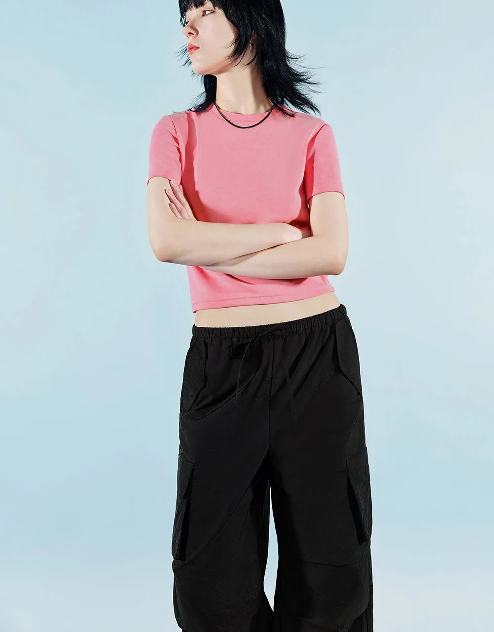 Printed Crew Neck Skinny T-Shirt sold by Urban Revivo product image thumbnail 3