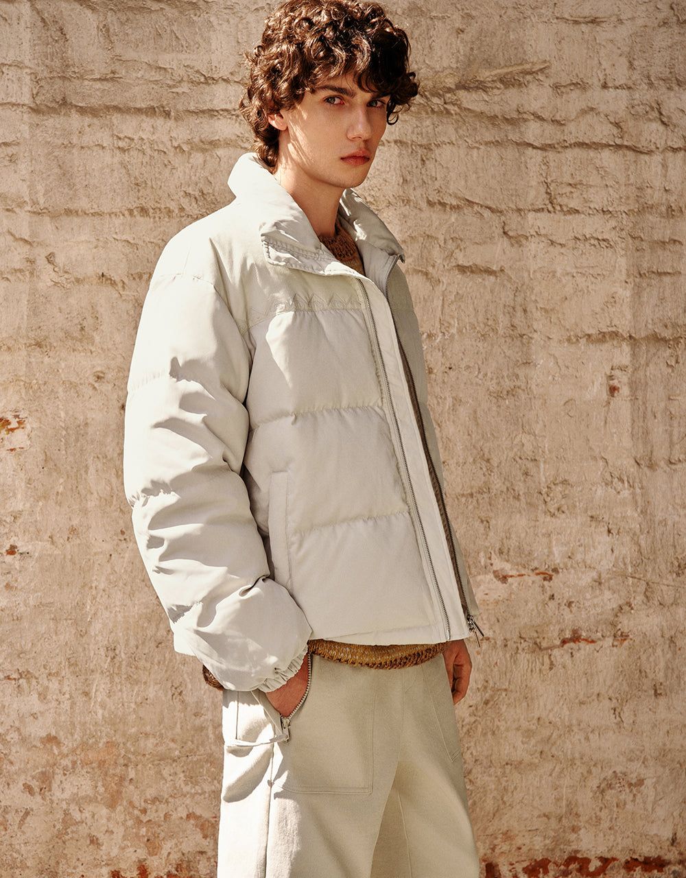 Zipper Front Stand Collar Down Jacket sold by Urban Revivo product image thumbnail 3