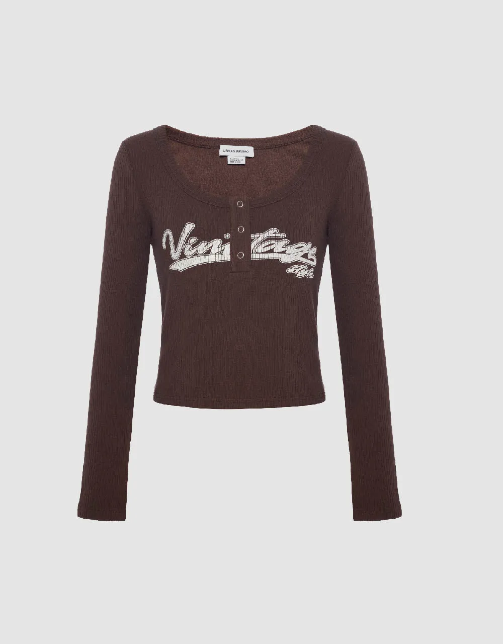 Letter Print T-Shirt With Press Buttons sold by Urban Revivo