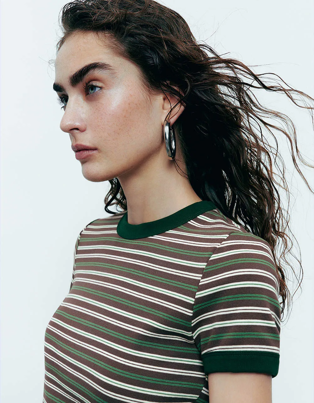 Striped Crew Neck Skinny T-Shirt sold by Urban Revivo product image thumbnail 4