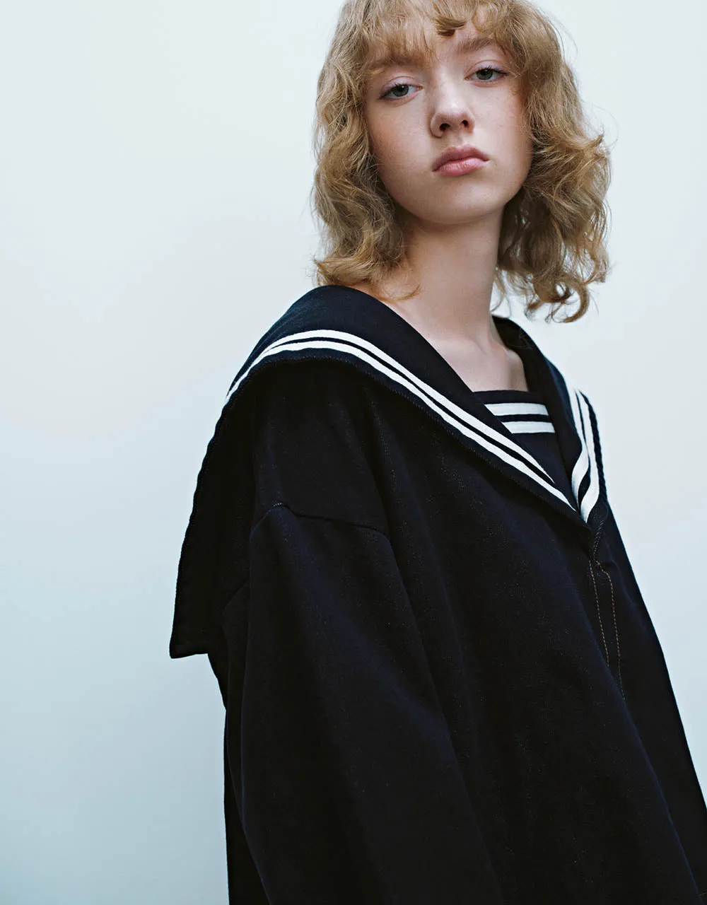 Sailor Collar Neck Denim Shirt sold by Urban Revivo product image thumbnail 4