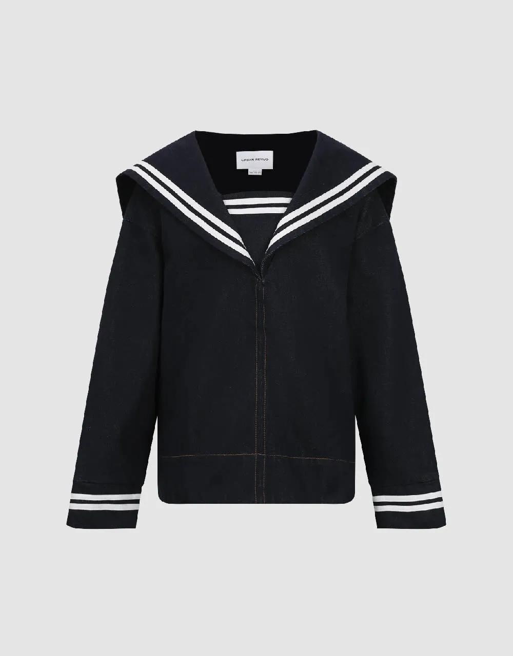 Sailor Collar Neck Denim Shirt sold by Urban Revivo product image thumbnail 2