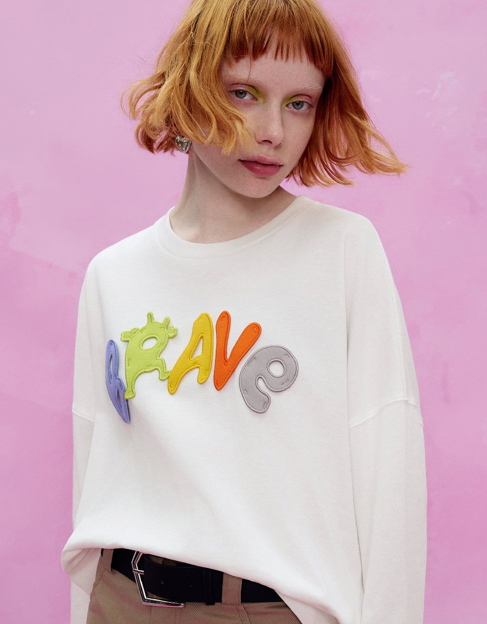 Letter Embossed Crew Neck Oversized T-Shirt sold by Urban Revivo product image thumbnail 5