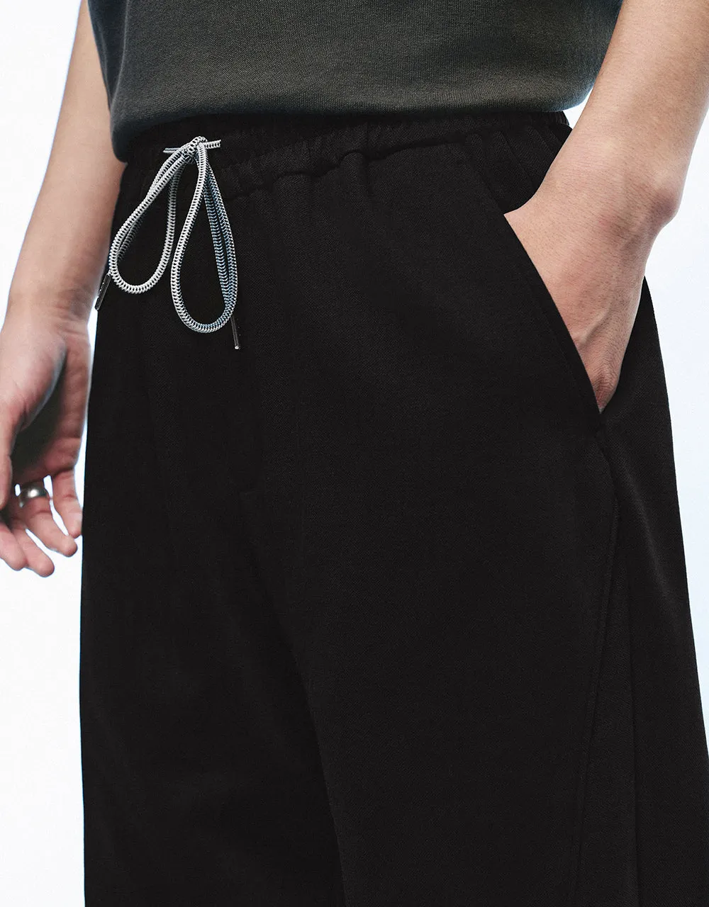 Drawstring Waist Knitted Straight Pants sold by Urban Revivo product image thumbnail 5