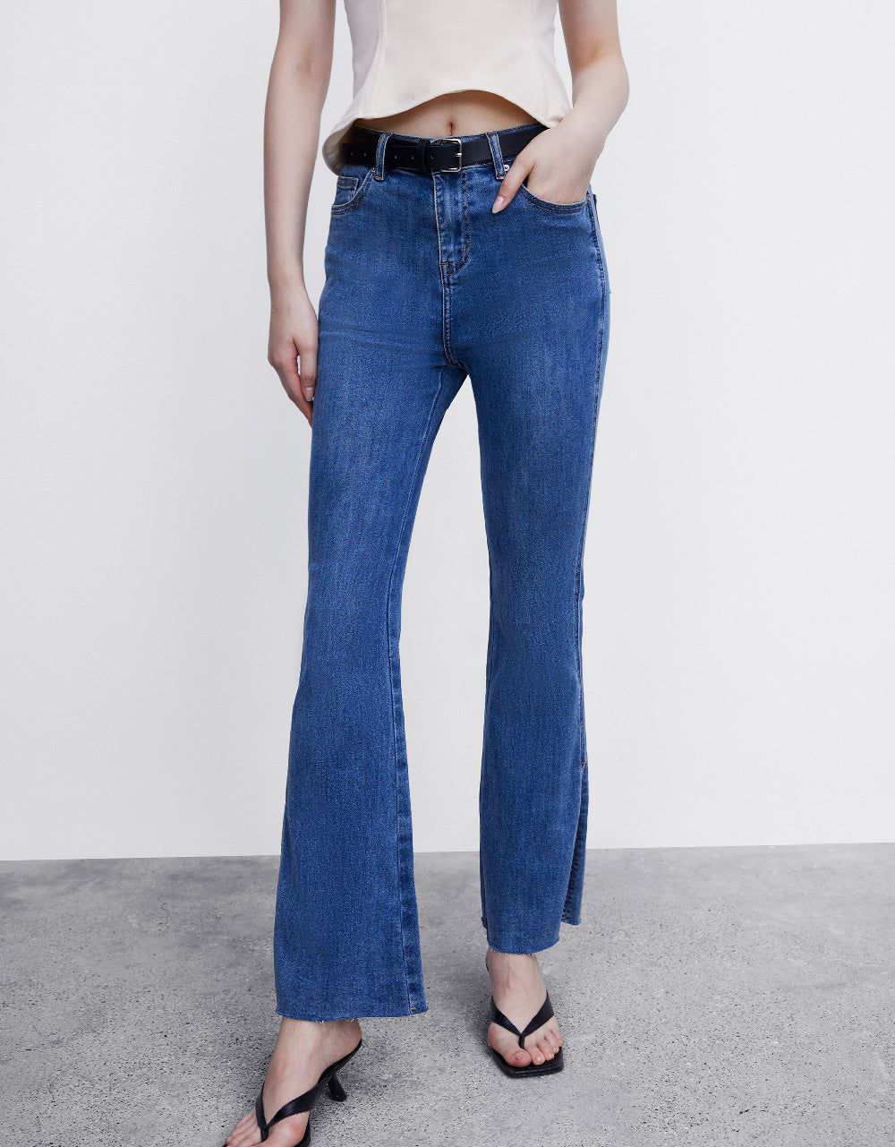Flare Jeans With Belt sold by Urban Revivo product image thumbnail 4