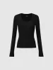 U Neck Skinny Knitted T-Shirt sold by Urban Revivo