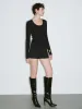 U Neck Skinny Knitted T-Shirt sold by Urban Revivo