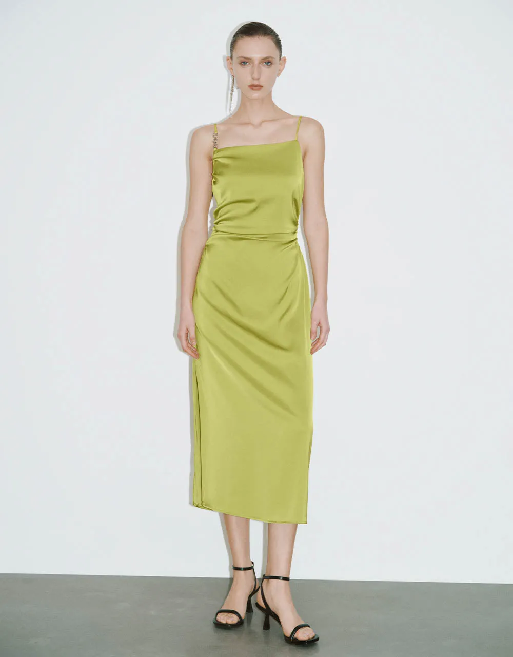 Square-cut Collar Straight Cami Dress sold by Urban Revivo