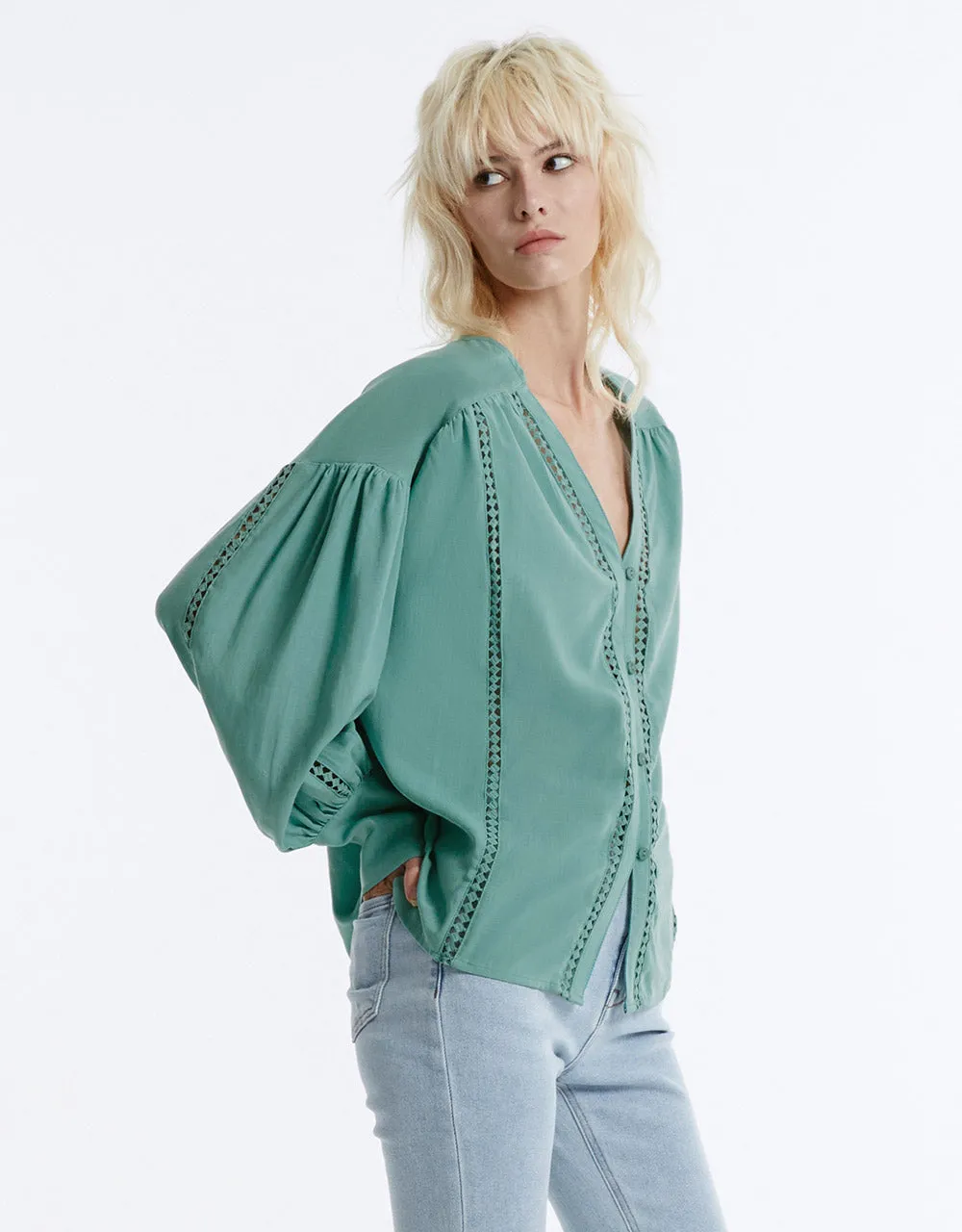 Pointelle Buttoned Blouse sold by Urban Revivo product image thumbnail 2
