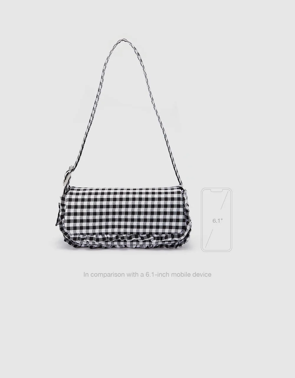 Plaid Frill Trim Baguette Shoulder Bag sold by Urban Revivo product image thumbnail 2