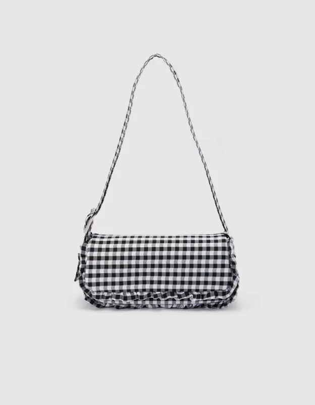 Plaid Frill Trim Baguette Shoulder Bag sold by Urban Revivo