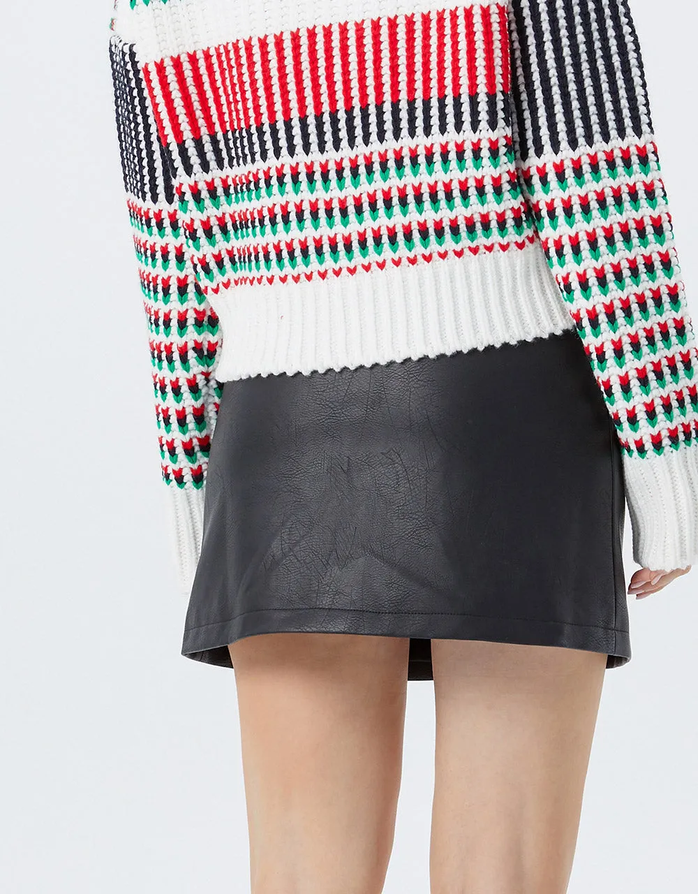 Vegan Leather Zip Up Front A-Line Mini Skirt sold by Urban Revivo product image thumbnail 5