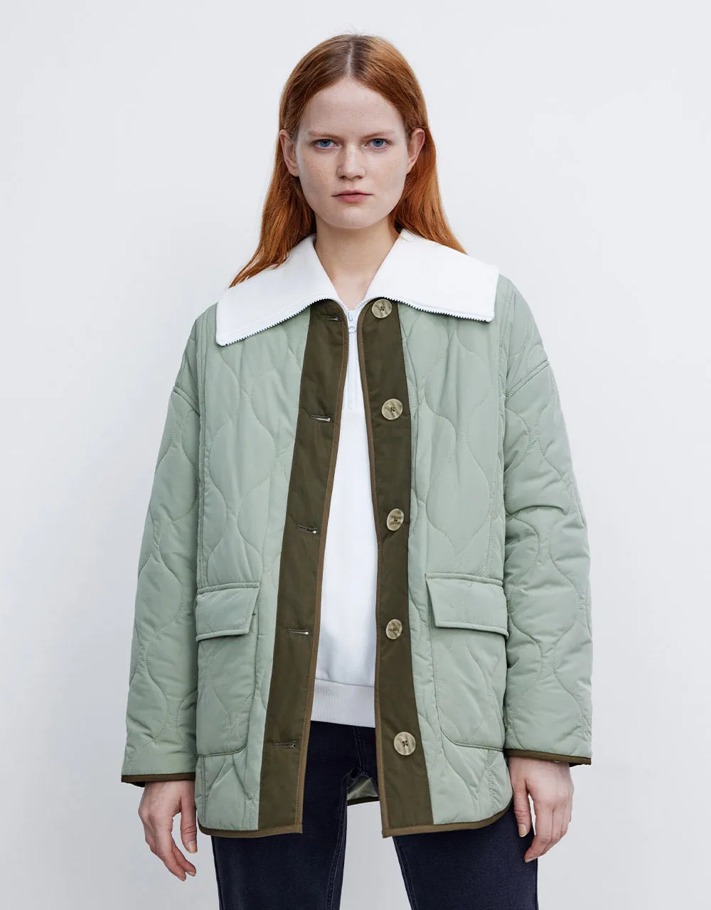 Combination Quilted Puffer Jacket sold by Urban Revivo product image thumbnail 2