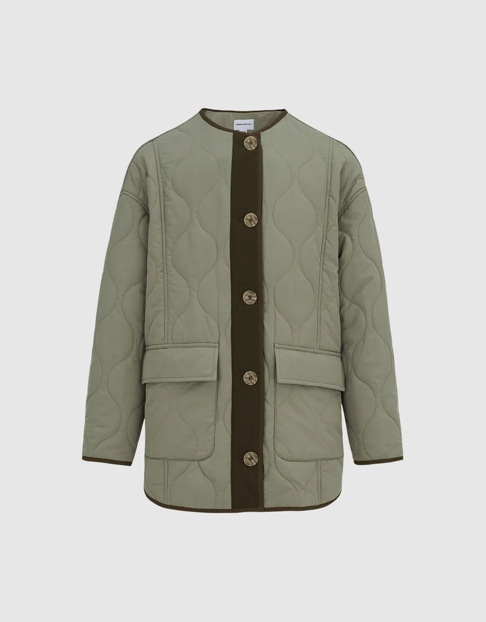 Combination Quilted Puffer Jacket sold by Urban Revivo