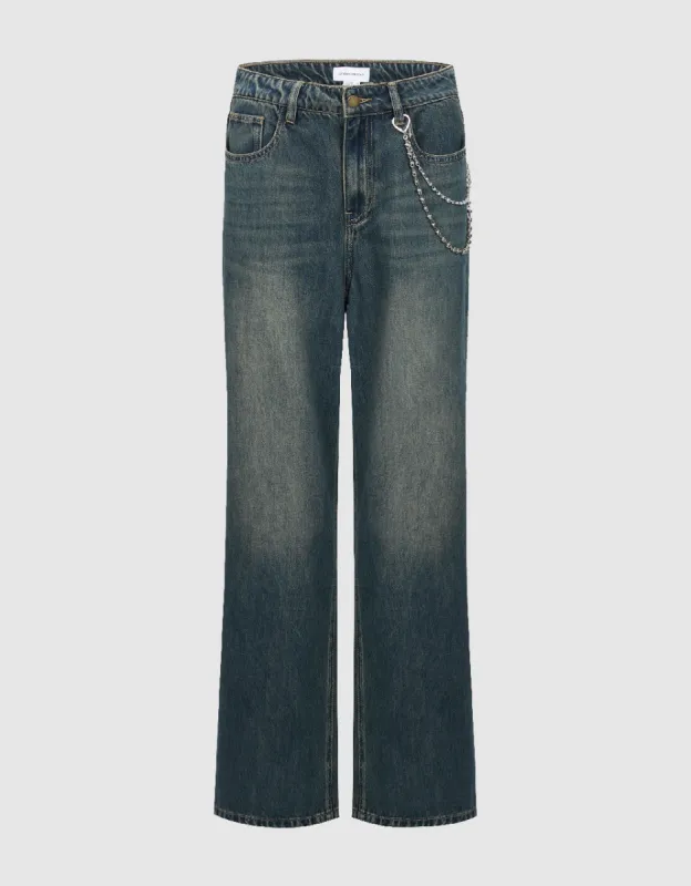 Straight Jeans With Chain sold by Urban Revivo