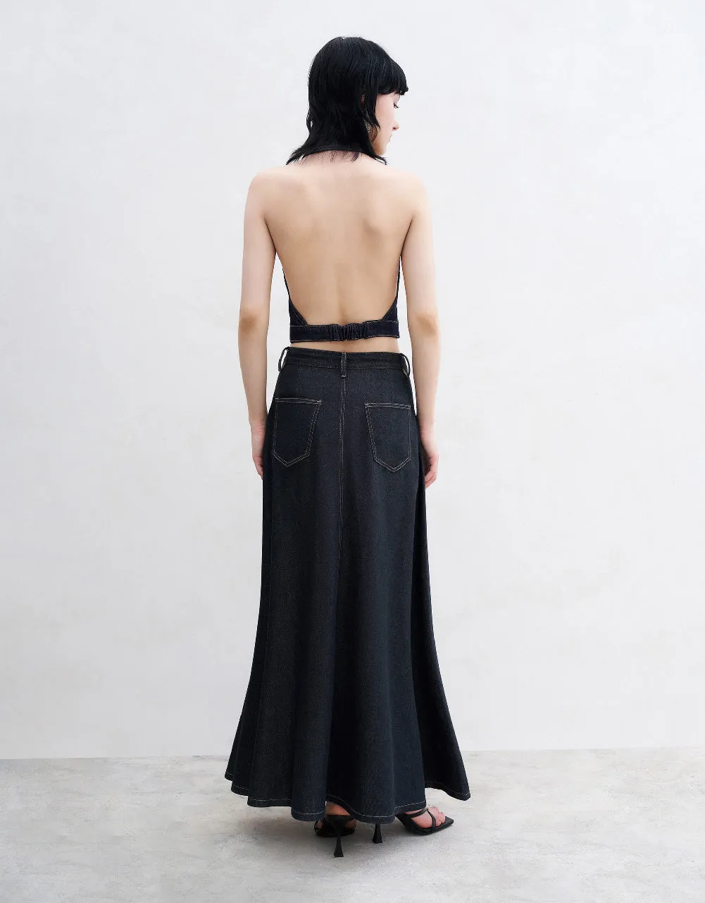A-Line Denim Skirt sold by Urban Revivo product image thumbnail 5