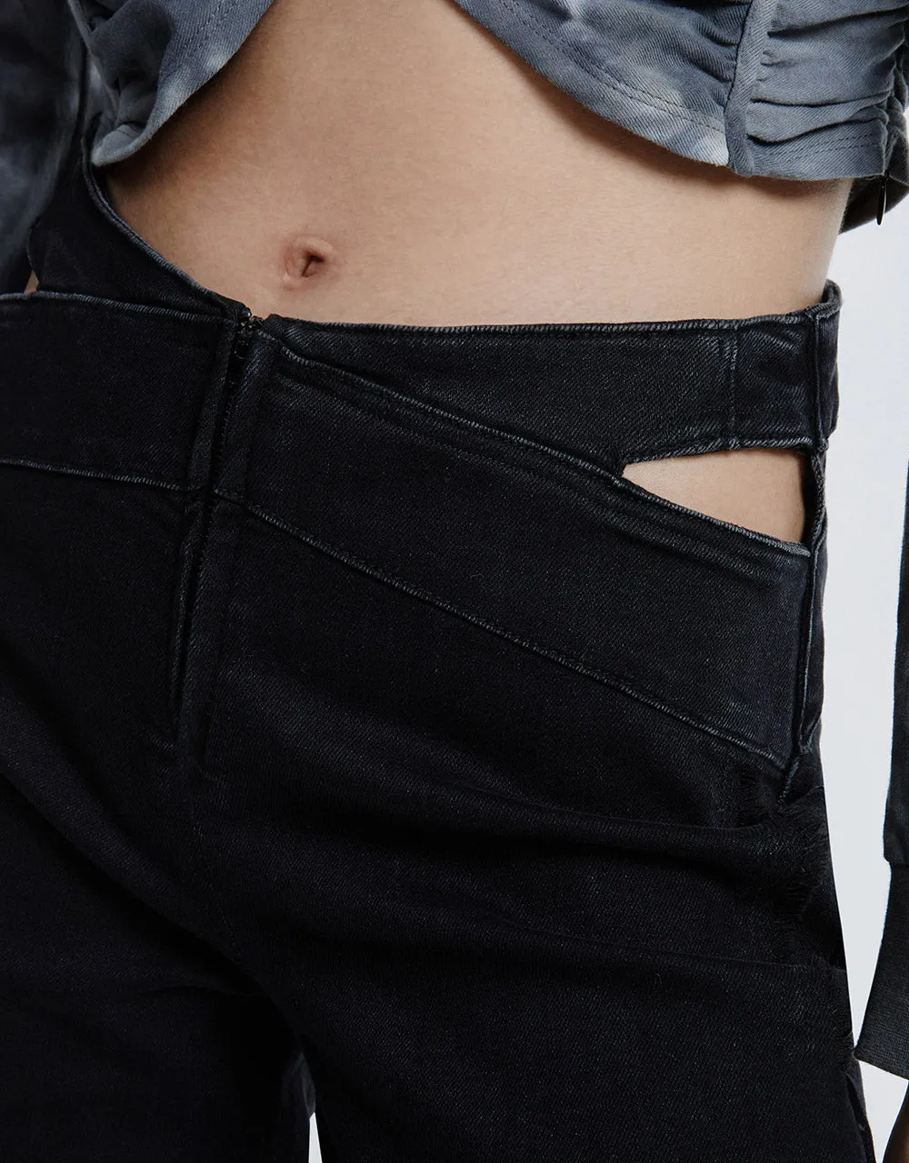 Cut Out Waist Wide Leg Jeans sold by Urban Revivo product image thumbnail 2
