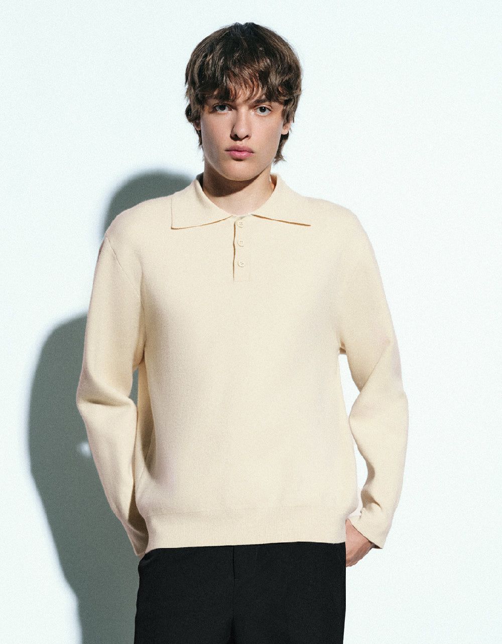 Button Half Placket Knitted T-Shirt sold by Urban Revivo