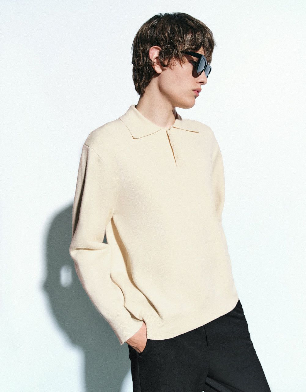 Button Half Placket Knitted T-Shirt sold by Urban Revivo product image thumbnail 2