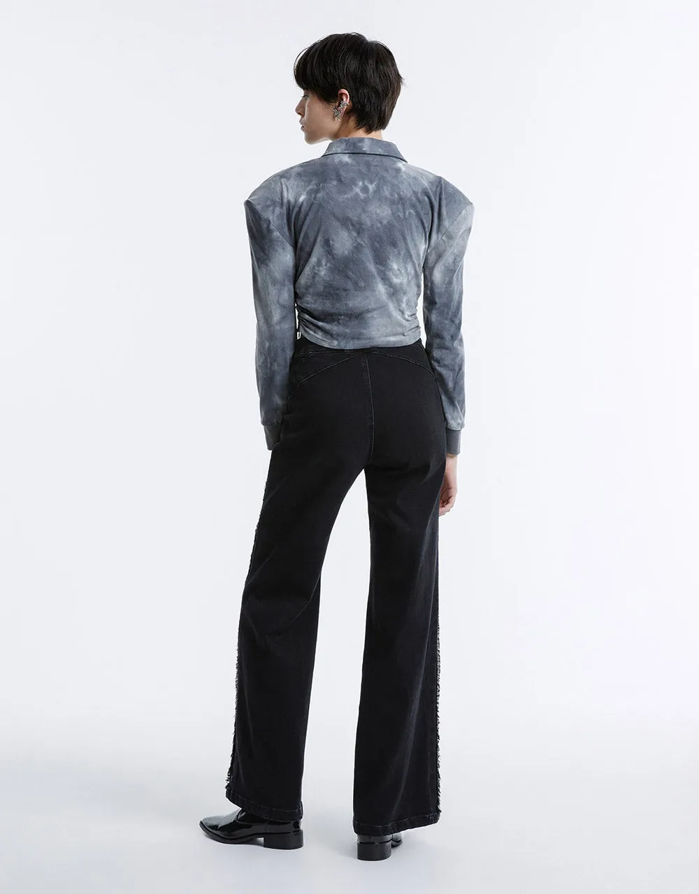 Cut Out Waist Wide Leg Jeans sold by Urban Revivo product image thumbnail 3