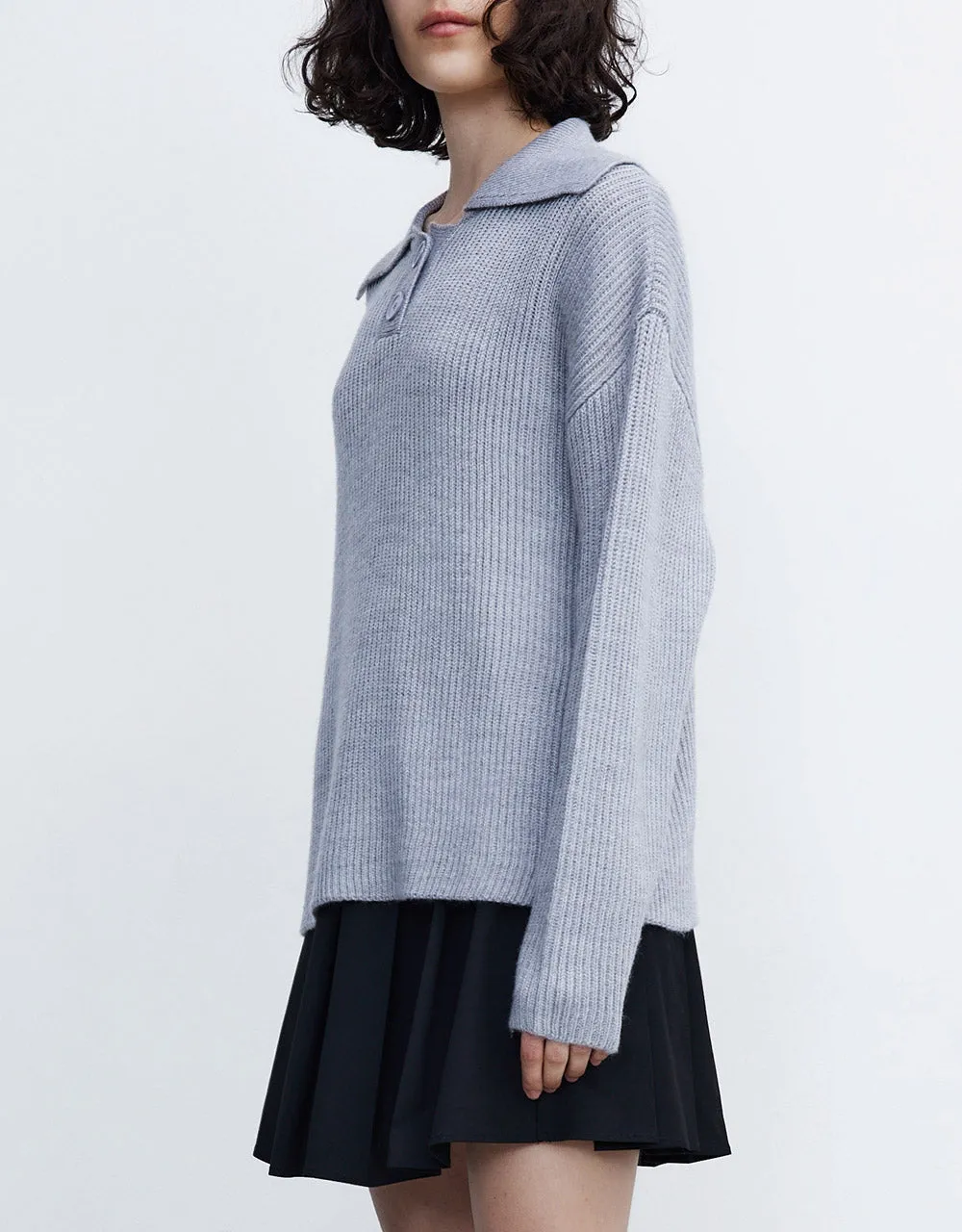 Half Button Drop Shoulder Sweater sold by Urban Revivo product image thumbnail 5