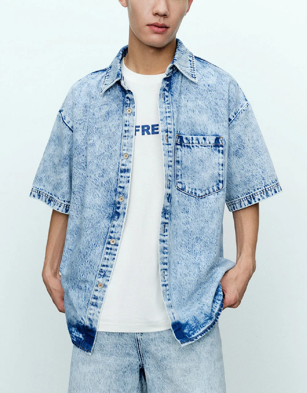 Loose Denim Shirt sold by Urban Revivo product image thumbnail 2