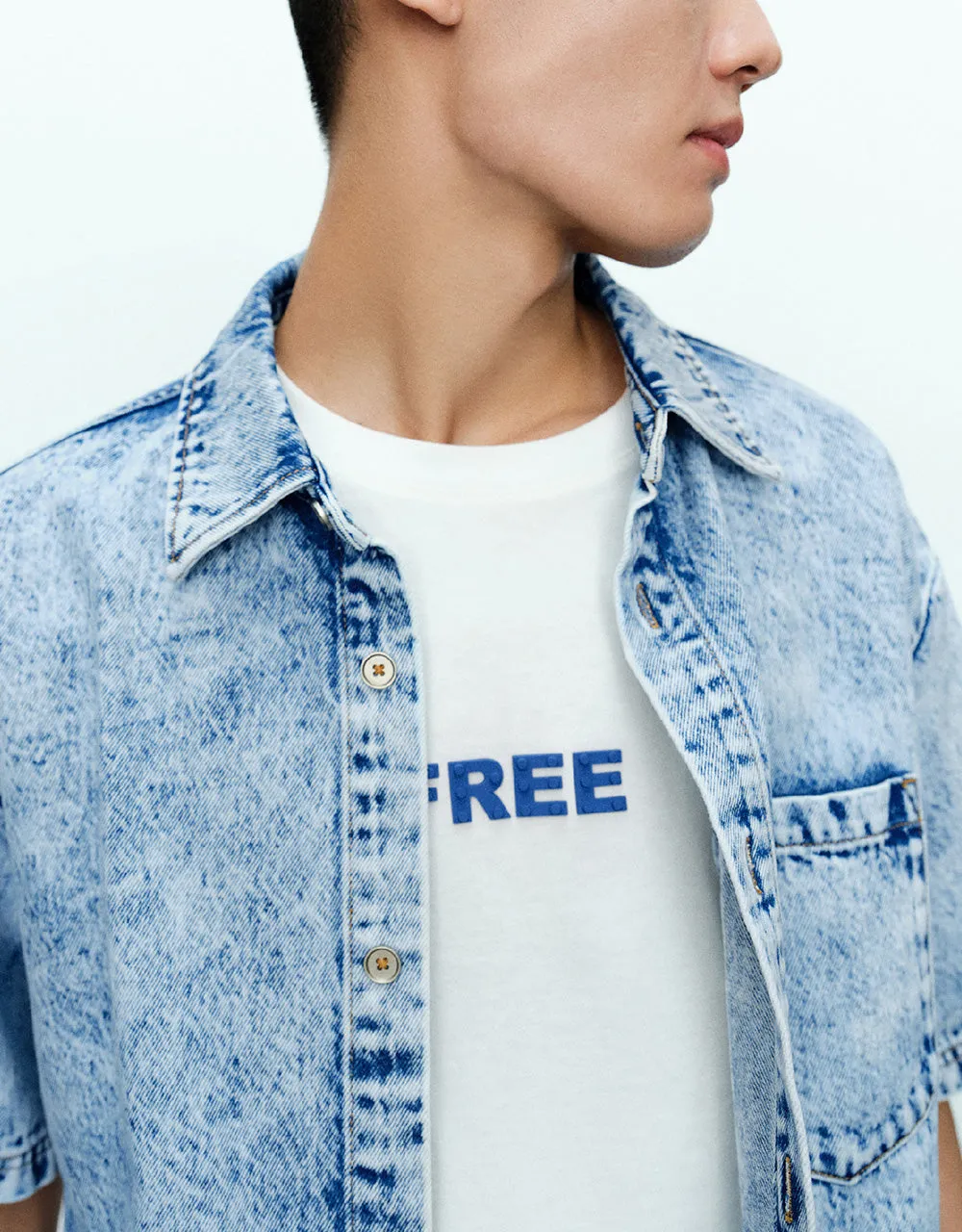 Loose Denim Shirt sold by Urban Revivo product image thumbnail 5