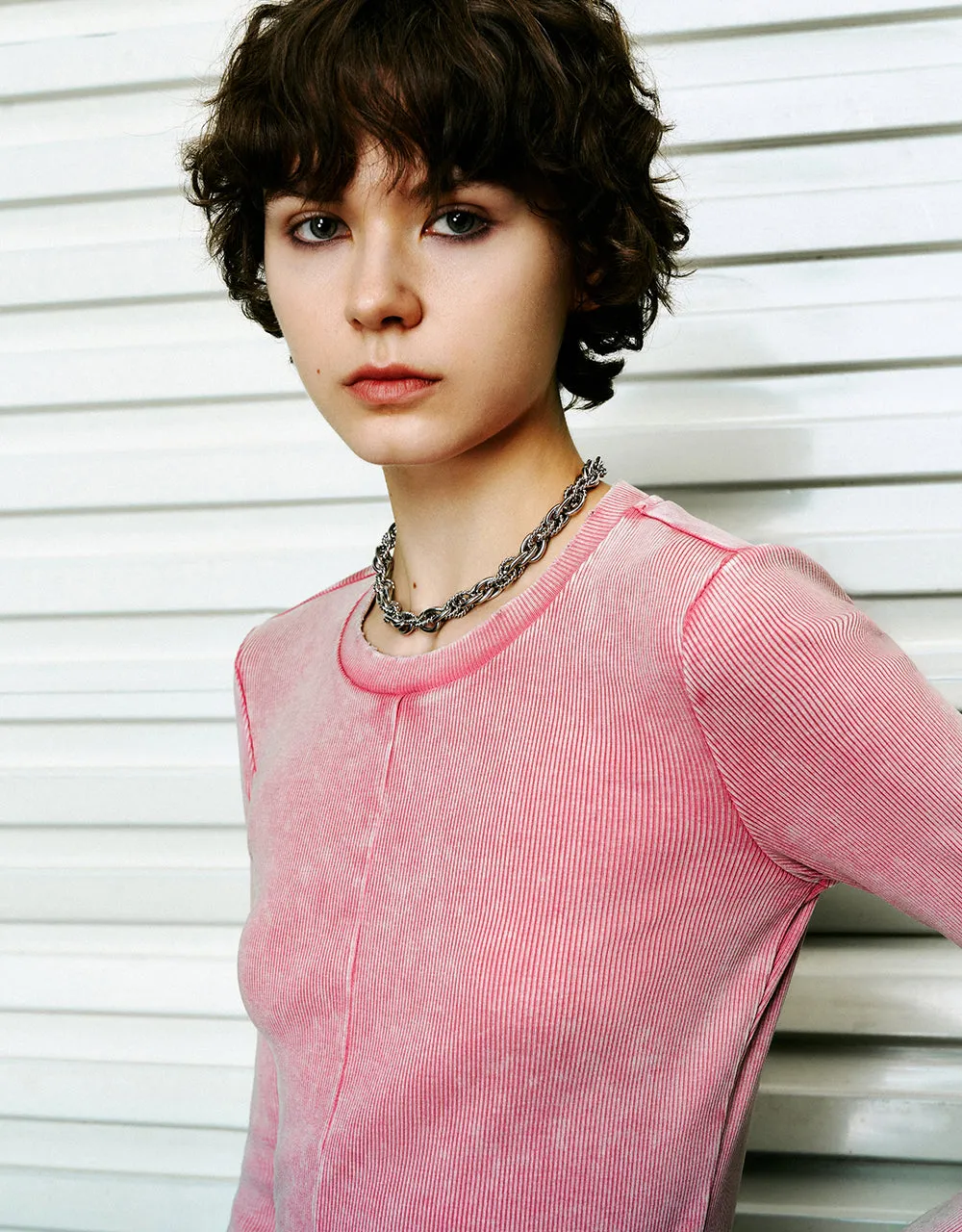 Crew Neck Skinny Knitted T-Shirt sold by Urban Revivo product image thumbnail 5