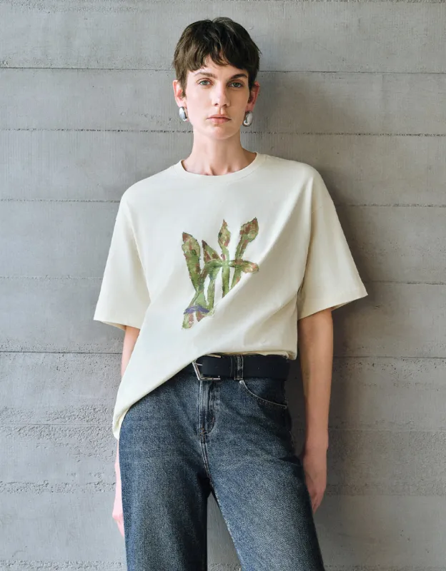 Printted Crew Neck Straight T-Shirt sold by Urban Revivo