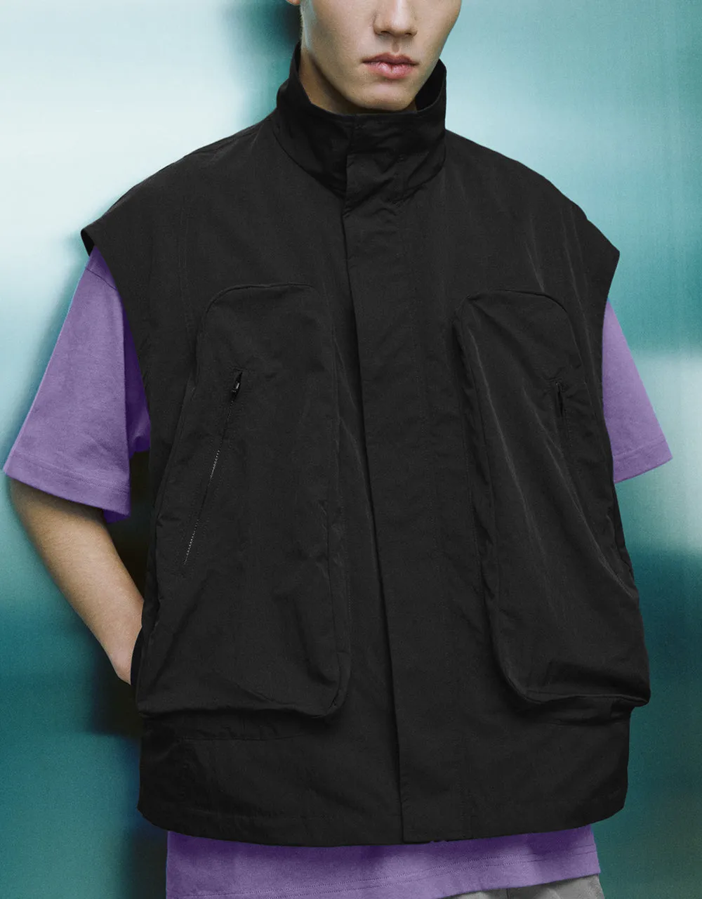 Stand Collar Loose Waistcoat sold by Urban Revivo product image thumbnail 2