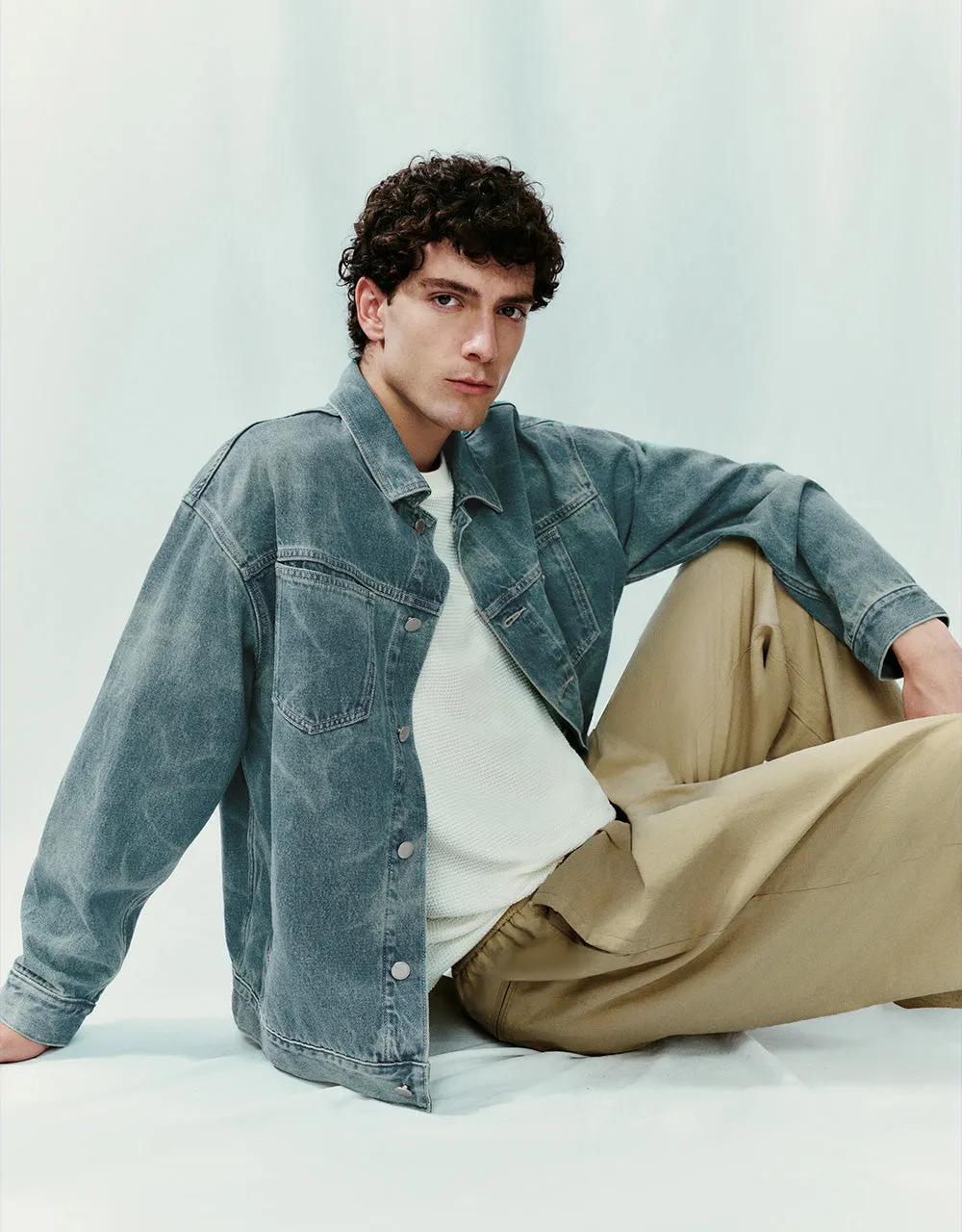 Distressed Button Up Denim Jacket sold by Urban Revivo product image thumbnail 3