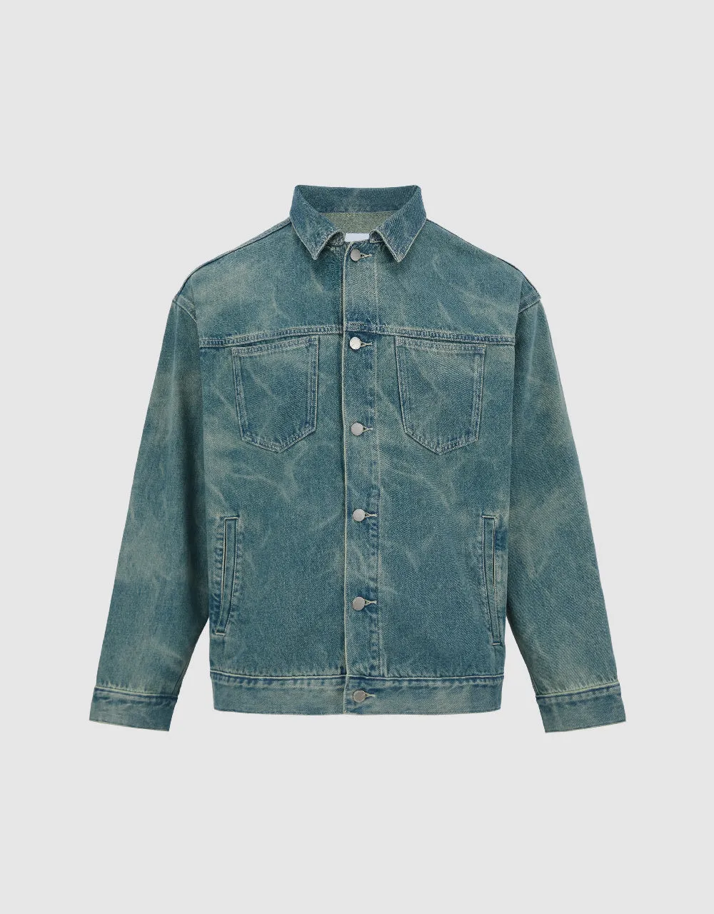 Distressed Button Up Denim Jacket sold by Urban Revivo product image thumbnail 2