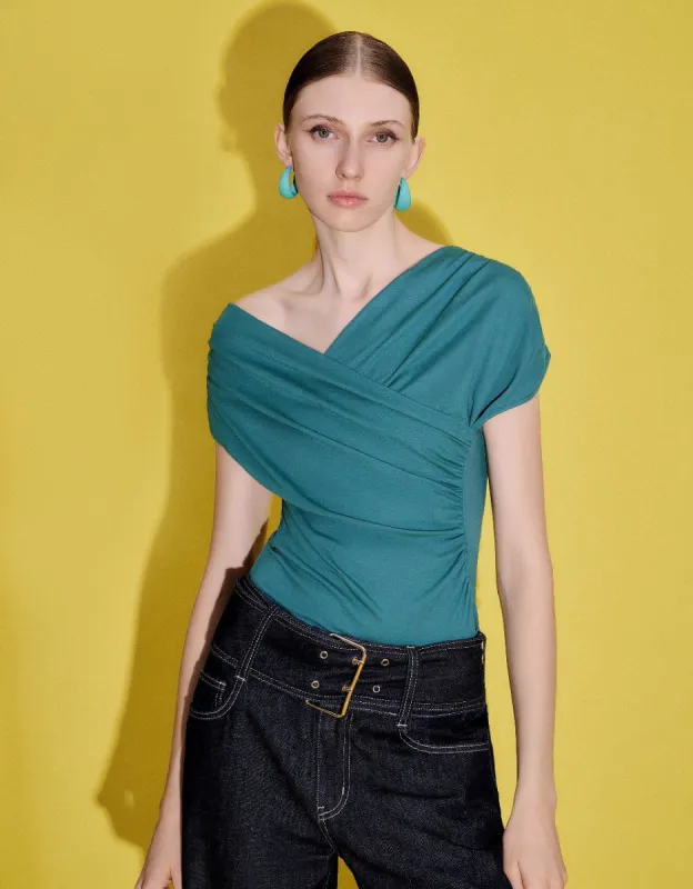 One Shoulder Skinny T-Shirt sold by Urban Revivo