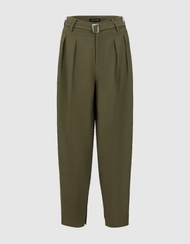 Wide-Leg Pants With Belt sold by Urban Revivo