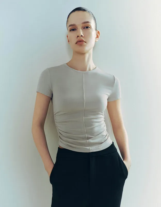 Crew Neck Skinny T-Shirt sold by Urban Revivo