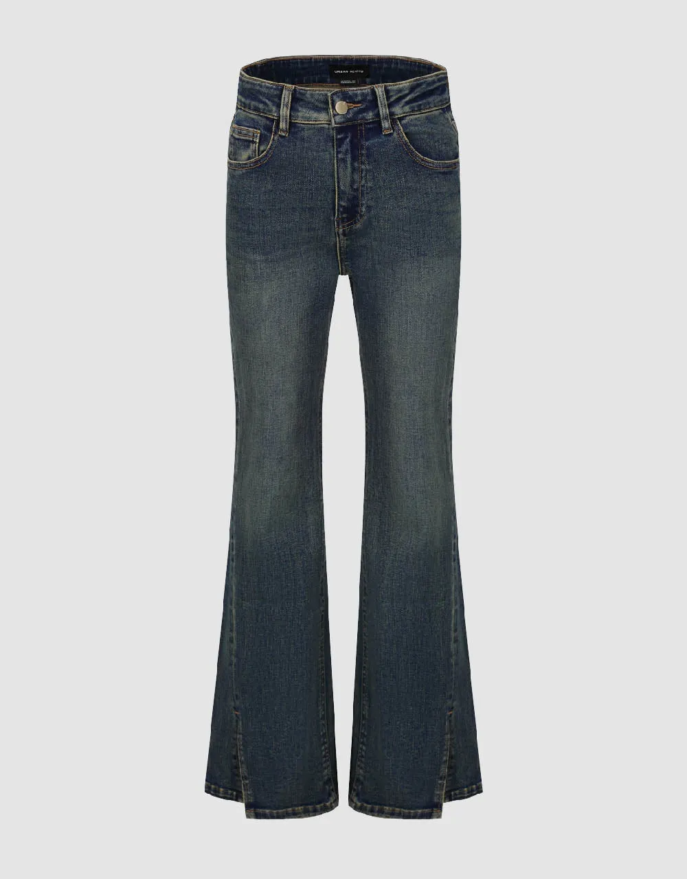 Split Hem Flare Jeans sold by Urban Revivo