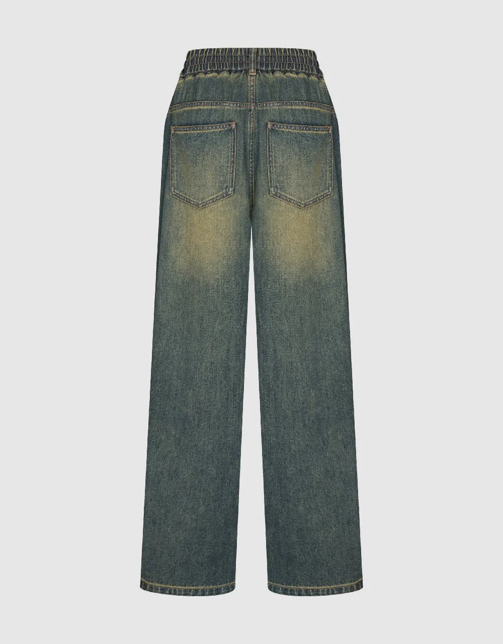 Drawstring Waist Wide-Leg Jeans sold by Urban Revivo product image thumbnail 3