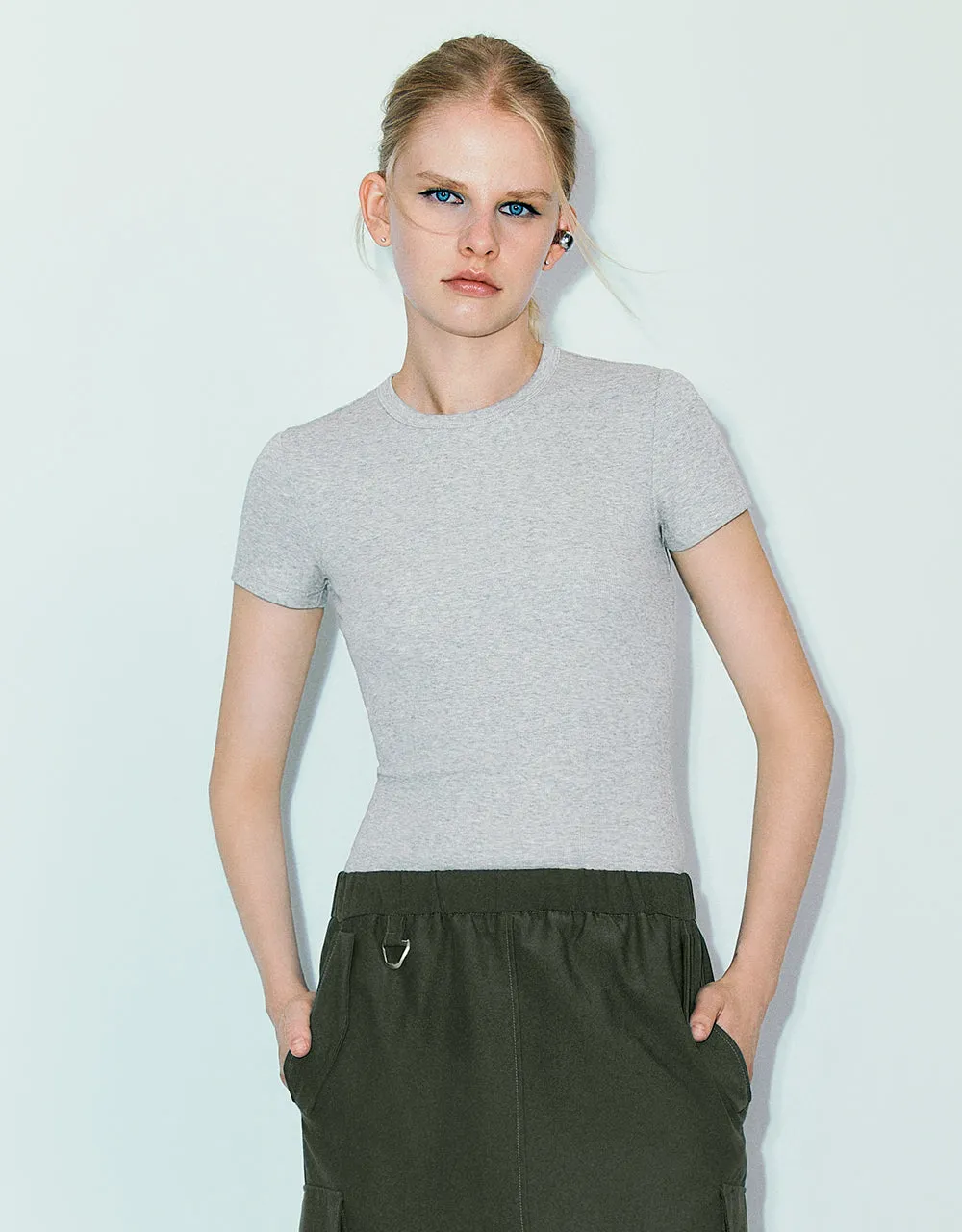 Crew Neck Skinny T-Shirt sold by Urban Revivo