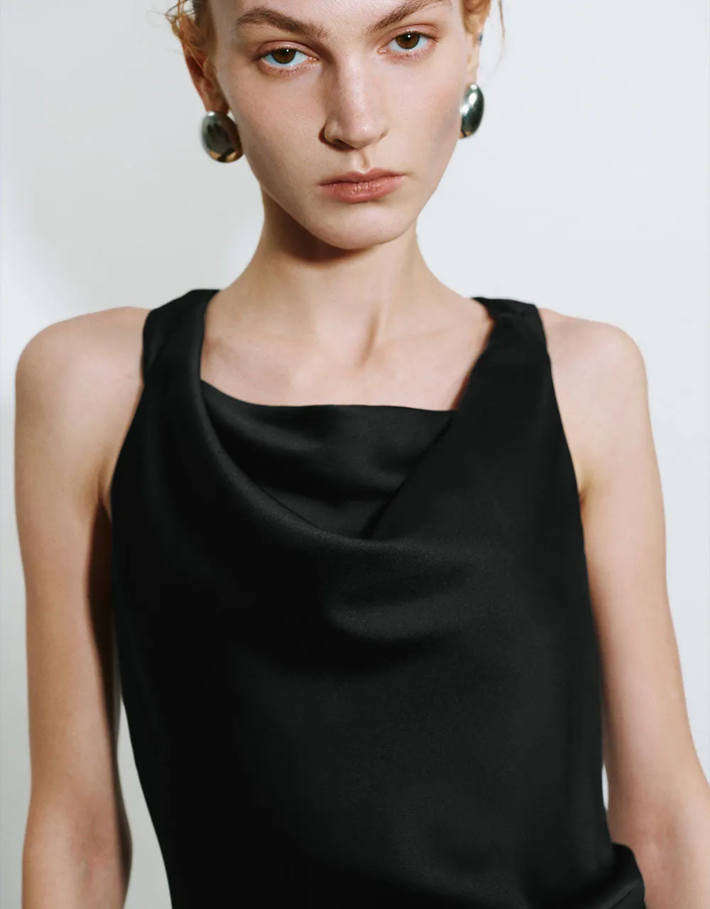 Sleeveless Cowl Neck A-Line Dress sold by Urban Revivo product image thumbnail 4