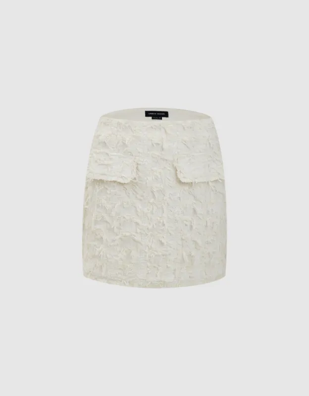 Fuzzy Mini Straight Skirt sold by Urban Revivo